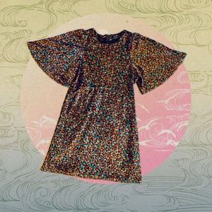 Zara Velvet Floral Mini Dress Size XS 🥀